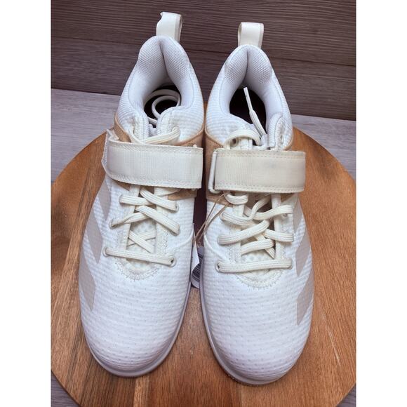 Men 7.5 Adidas Powerlift 5 Weightlifting Shoes Off White/Warm Sandstone IH8239 main image 4